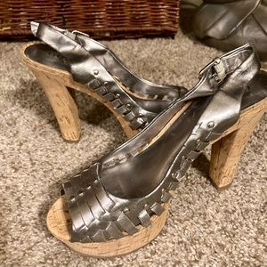 Guess platform, cork high heel shoes